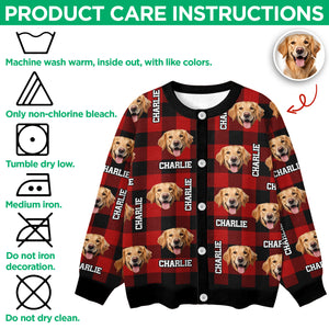Custom Dog Cat Face Photo And Name Ugly Cardigan For Dog/Cat Lover TH10 896345