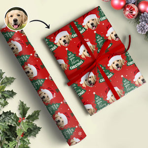 Funny Dog Santa Face Wrapping Paper We Wish You A Merry Christmas Wrapping Paper CH07 895472