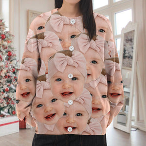 Custom Funny Kid Face Cardigan Gift For Family CH07 899826