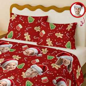 Custom Funny Family Face With Christmas Pattern Quilt Bedding Set HA75 898244