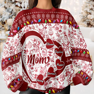 Grandma Mom Toile De Jouy - Personalized Ugly Sweater CH07 896638