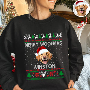 Custom Dog Photo Ugly Christmas Sweatshirt For Dog Lovers TH10 896219