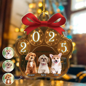 Custom Dog Photo Christmas 2025 Acrylic Ornament Christmas HO82 894750