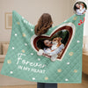 Custom Photo Paw Print Heart-shaped Dog Cat Memorial Quilt Blanket For Pet Lovers HO82 900672