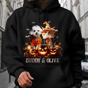 Custom Dog Cat Photo Spooky Season Halloween Dark Shirt HO82 894998
