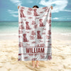 Custom Dog Breeds Chinoiserie Toile De Jouy Style Personalized Beach Towel HA75 892580