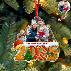 Custom Family Christmas Cake Crew Photo - Personalized Acrylic Ornament CH07 899702