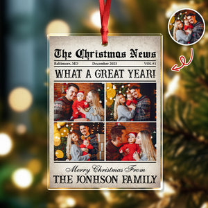 Custom Photo The Christmas News Acrylic Ornament Gift For Family HO82 894856