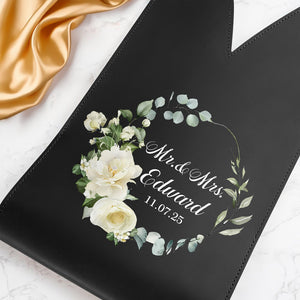 Custom Mr Mrs Personalized Wedding Leather Wine Bag Engagement Gift, Wedding Gift CH07 896534