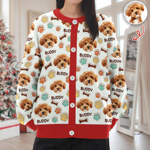 Custom Pet Photo 3D Inflated Effect Printed Ugly Cardigan Gift For Pet Owners, Pet Lovers LM32 897253