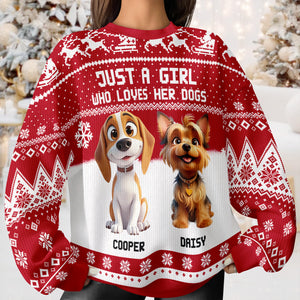 Just A Girl Who Loves Her Dog Christmas Ugly Sweater TH10 896289