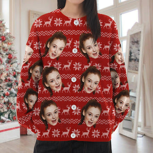 Custom Face Photo With Christmas Pattern Ugly Cardigan CH07 899820