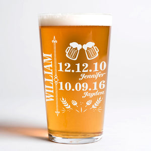 Custom Family History Print Beer Glass For Dad TH10 892771