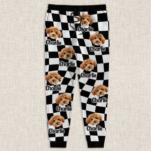 Custom Photo Dog Cat - Checkerboard Street Style Sweatpants HA75 892616