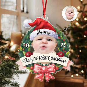 Custom Photo Baby's First Christmas Acrylic Ornament New Born Gift HA75 897484