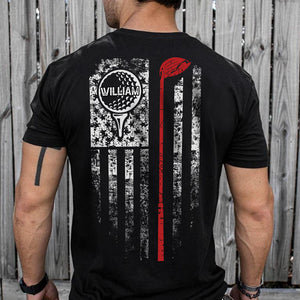 Custom Name American Flag Golf Back Personalized Back Side Dark Shirt HA75 898568