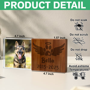 Custom Photo Dog Memorial Wooden & Acrylic Photo Block Set Gift For Dog Loss CH07 896232