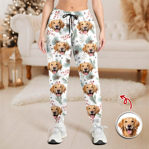 Custom Photo Dog Christmas Sweatpants, Gift For Dog Mom Dog Dad HA75 892988