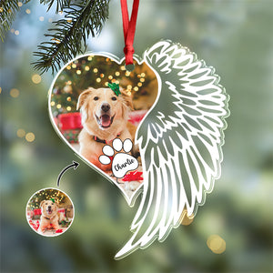 Custom Photo Dog Memorial Wing - Personalized Acrylic Ornament LM32 895869