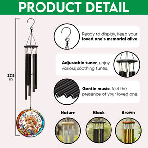Custom Dog Photo With Flower Memorial Acrylic Wind Chimes For Dog Lovers HO82 894848