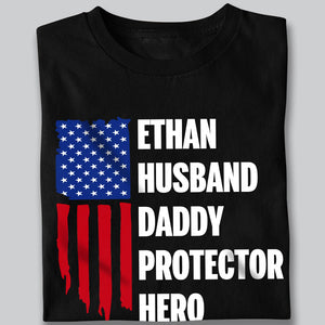 Custom Name Husband Daddy Protector Hero For Dad Shirt TH10 892937