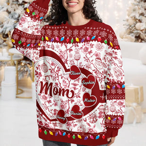 Grandma Mom Toile De Jouy - Personalized Ugly Sweater CH07 896638