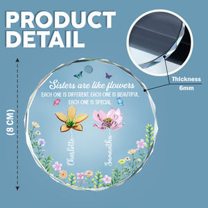 Festive Sister Love - Personalized Glass Ornament TH10 896653