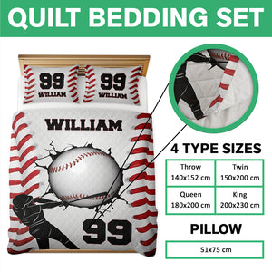 Custom Name And Number - Personalized Quilt Bedding Set For Baseball Lovers TH10 896695