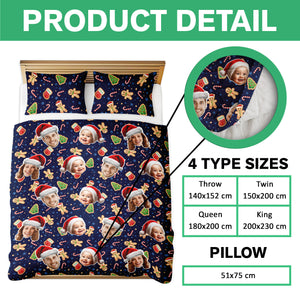 Custom Funny Family Face With Christmas Pattern Quilt Bedding Set HA75 898244
