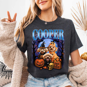 Custom Photo Dog Halloween Retro Style Dark Shirt HO82 894988