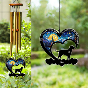 No Longer By My Side But Forever in My Heart Personalized Dog Memorial Acrylic Wind Chimes LM32 893841