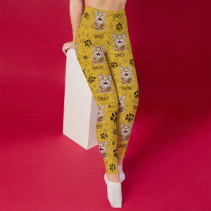 Custom Cat Photo With Paw Pattern Legging HO82 900532