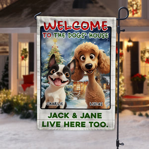 Custom 3D Cute Dog Welcome To The Dog House Decorative Personalized Garden Flag HA75 897936