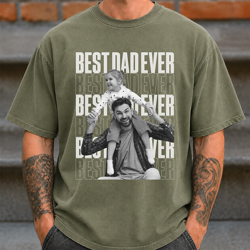 Personalized Vintage Photo Best Dad Ever Comfort Shirt - Father’s Day Gift TH10 169937