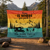 Personalized Retro Sunset Welcome To Our Campsite Camping Tapestry HO82 903078