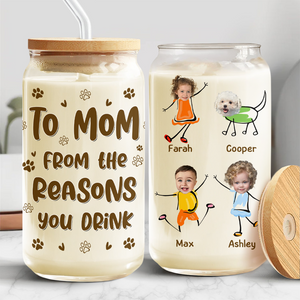 Happy Mother's Day Custom Photo From The Reasons You Drink Glass Can With Lid HO82 893576