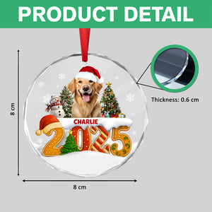 Custom Dog Christmas Cake Crew Photo - Personalized Glass Ornament CH07 899976