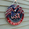 Custom Name Faith, Family & Freedom America Personalized Door Sign HA75 898484
