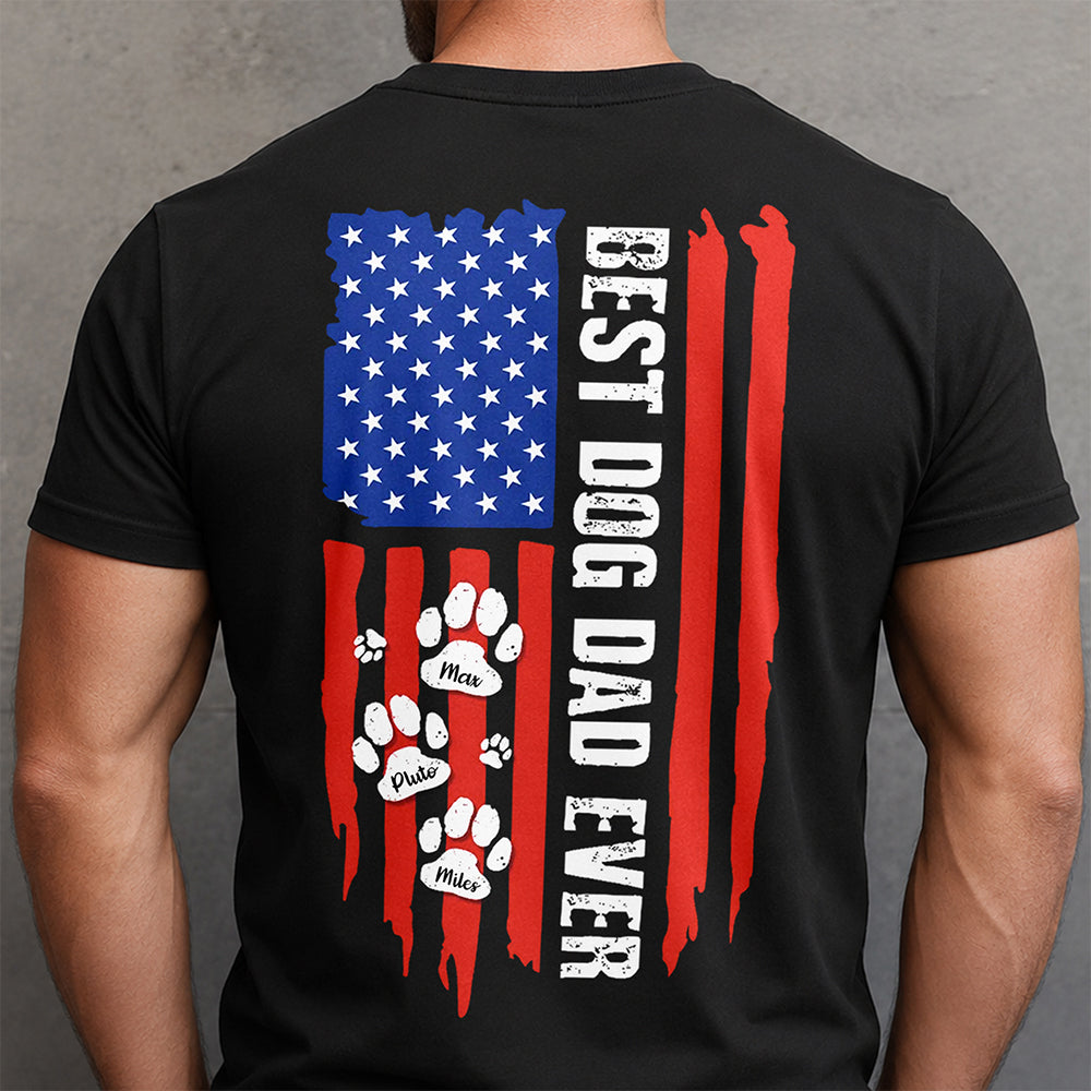Personalized Best Dog Dad Ever Paw American Back Comfort Shirt HA75 921630