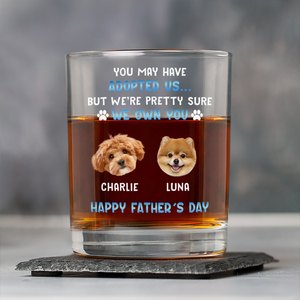 Custom Photo I Own You For Sure Whiskey Glass Father's Day Gift For Dog Dad HA75 892502