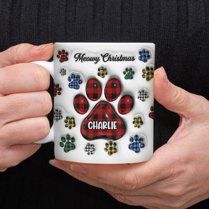 Custom Name Pawy Christmas 3D Inflated Effect Mug For Dog Lover TH10 894369