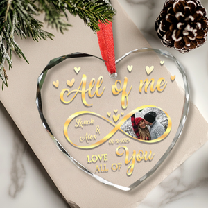 Custom Photo All Of Me Loves All Off You Couple Heart Shape Glass Ornament HA75 892836