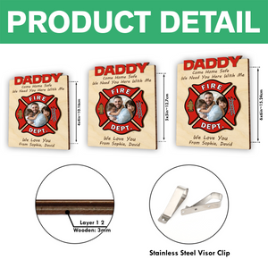 Custom Photo Dad Car Visor Clip Gift For Firefighter CH07 896066
