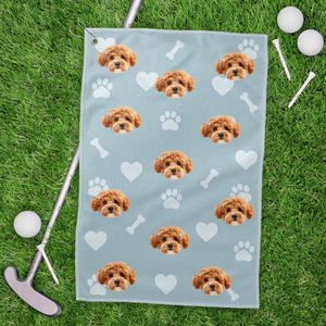Custom Dog Photo With Bone Icon For Sport Player Golf Towel TH10 894131