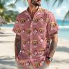 Custom Dog Face and Paw Print 3D Inflated Hawaiian Shirt CH07 911142
