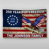 Custom Family Name USA 250 Years of Freedom House Flag HO82 901602