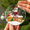 Custom Cat Christmas Cake Crew Photo - Personalized Glass Ornament CH07 899978