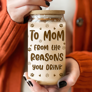 Happy Mother's Day Custom Photo From The Reasons You Drink Glass Can With Lid HO82 893576