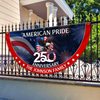 Custom Family Name American Pride Patriotic 250th Anniversary Eagle 1776–2026 Non-pleated Fan Flag HO82 901312