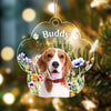 Custom Pet Photo Birth Flower Acrylic Ornament Gift for Pet Owners LM32 669751